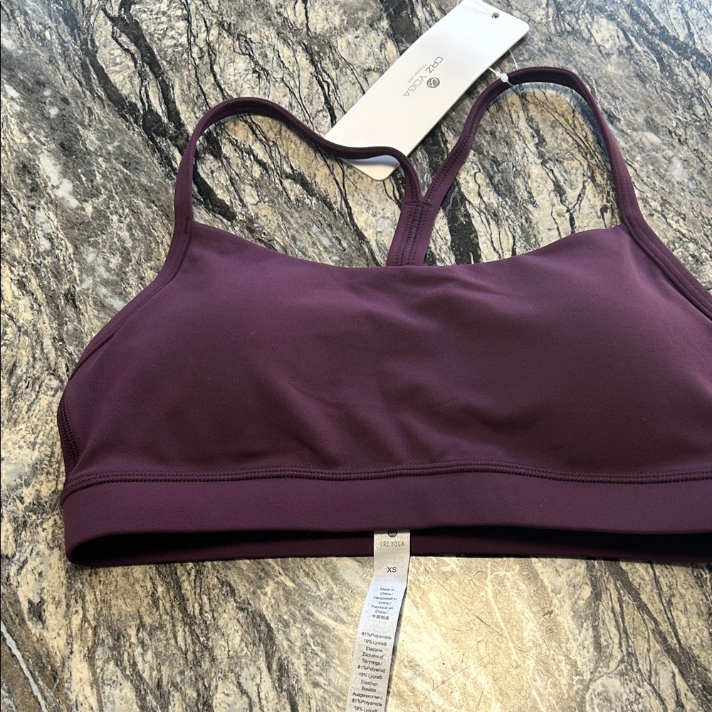 CRZ YOGA Deep Plum Sports Bra